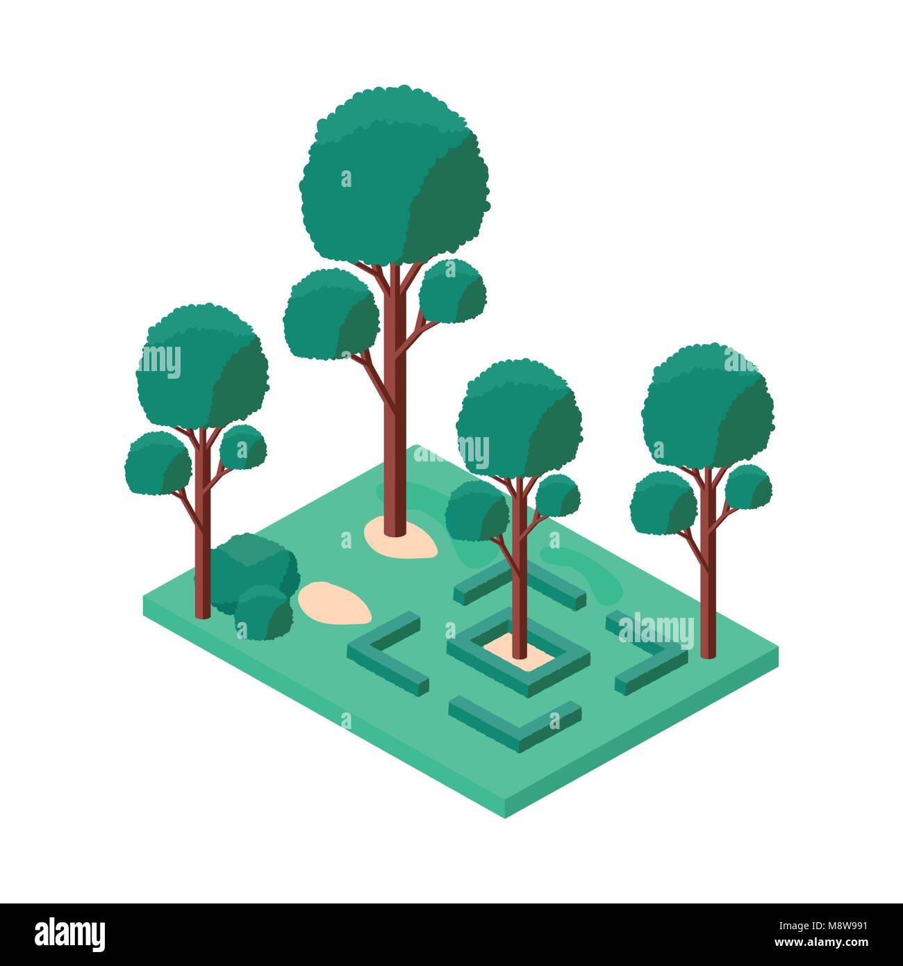 mini forest trees isometric icons Stock Vector Image & Art - Alamy