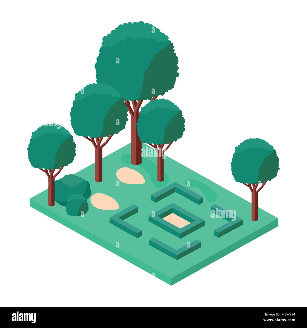 mini forest trees isometric icons Stock Vector Image & Art - Alamy