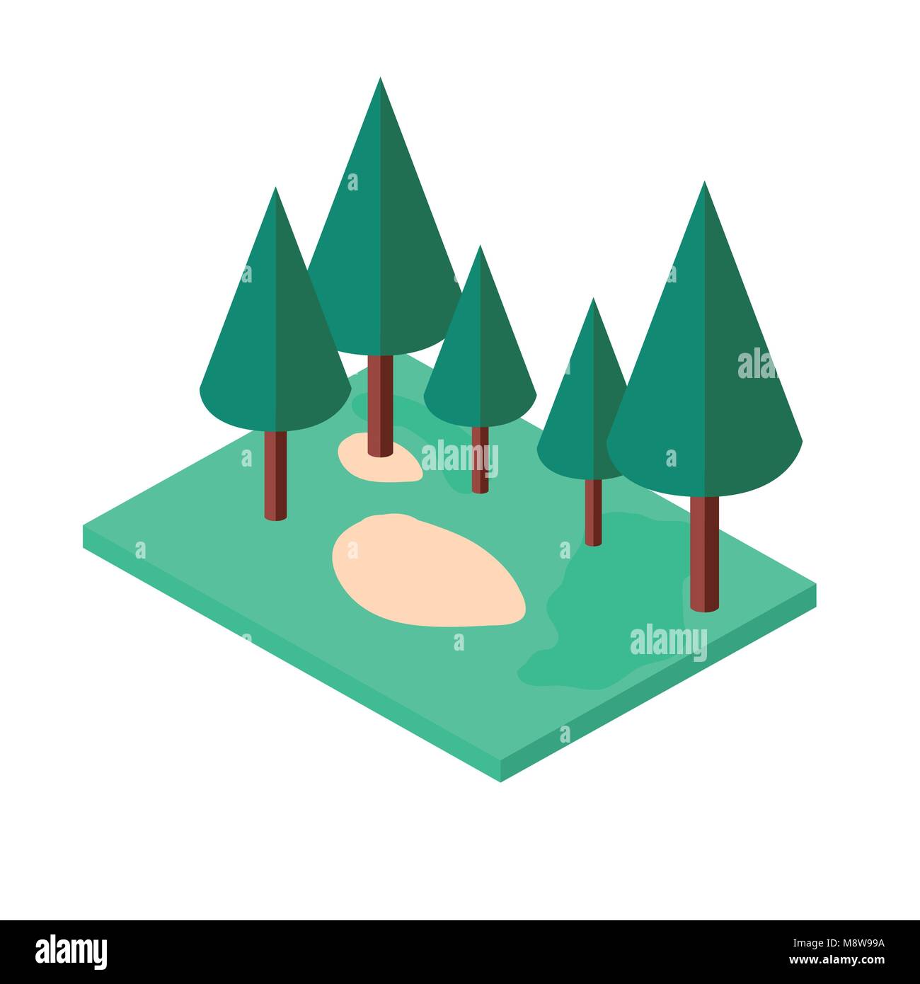 mini forest trees isometric icons Stock Vector Image & Art - Alamy