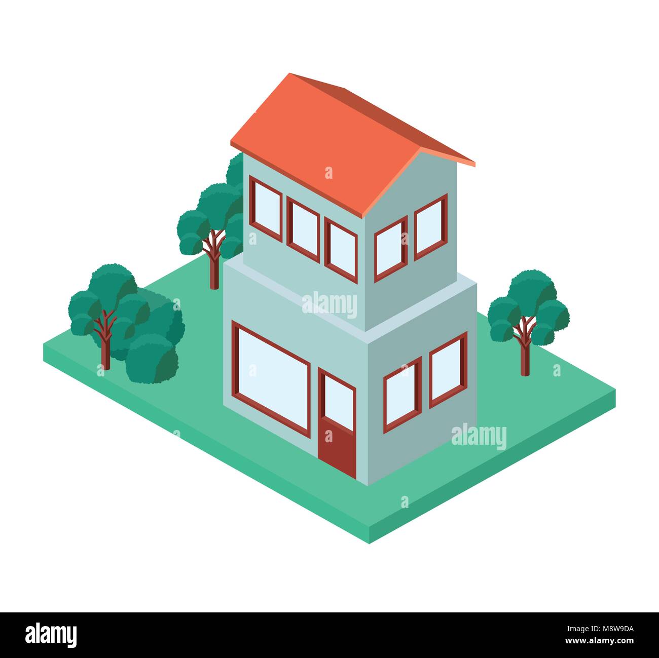 mini tree and building isometric Stock Vector Image & Art - Alamy