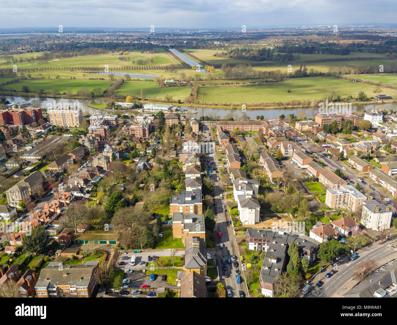 Aerial view of Surbiton, London, UK Stock Photo Alamy