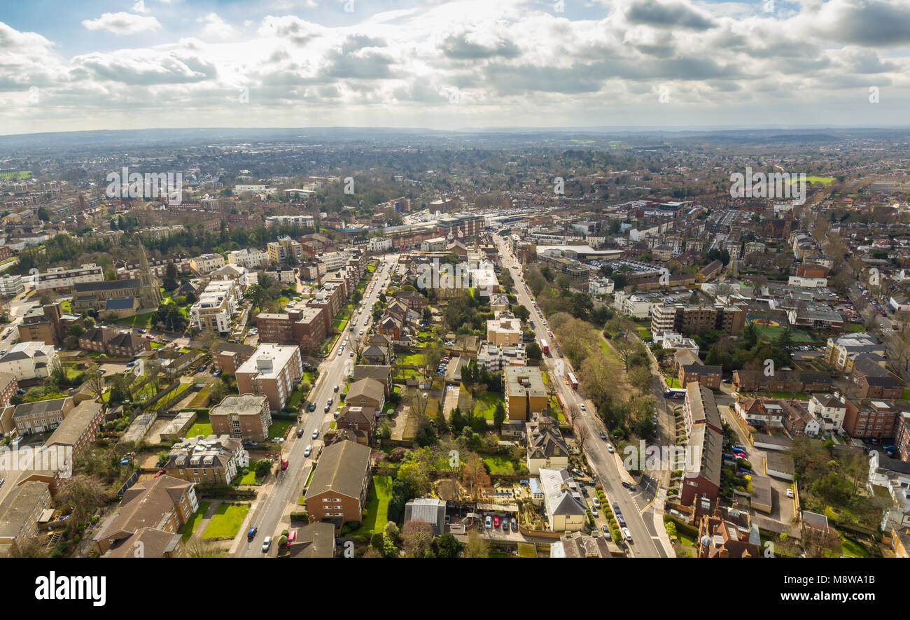 Aerial view of Surbiton, London, UK Stock Photo Alamy