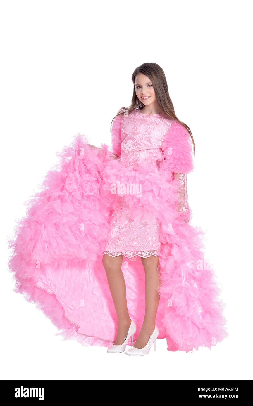 little girl in pink dress Stock Photo - Alamy