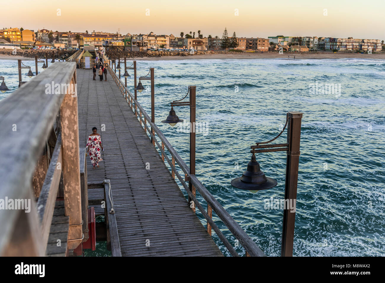 The pier at Namibia's tourist capital Swakopmund Stock Photo