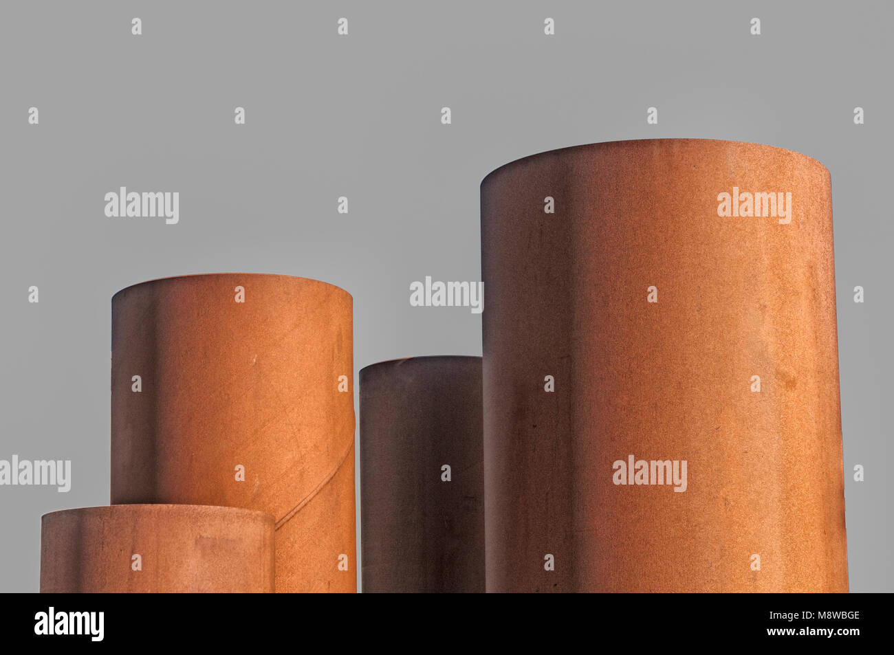 large rusty steel cylinder pipes Stock Photo Alamy