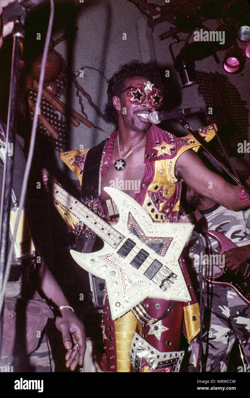 Bootsy Collins in concert, SOBs, NYC September 1990 Stock Photo Alamy