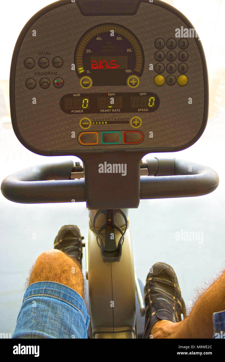 Bicycle fitness with legs Stock Photo Alamy