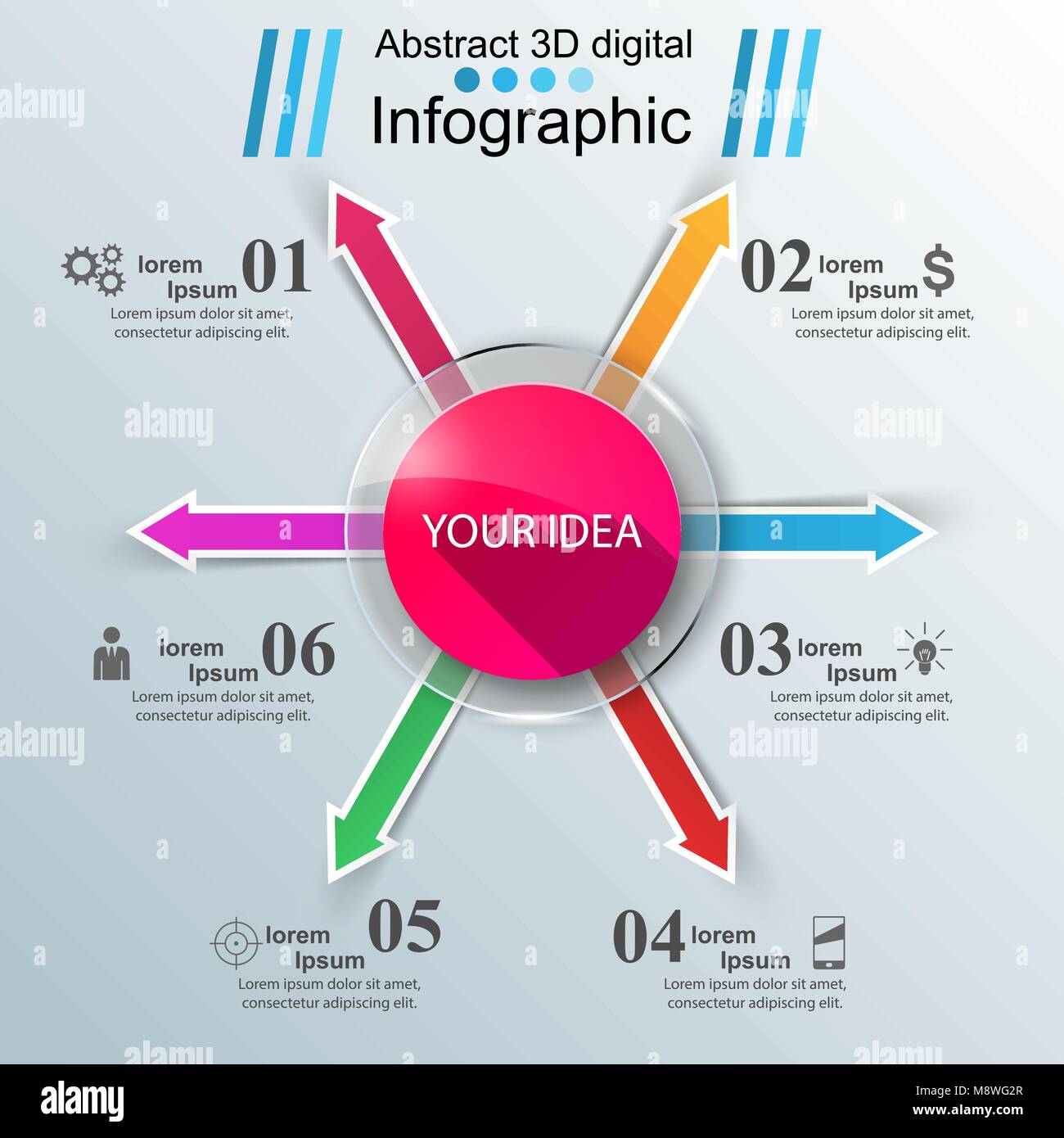 Glass 3D digital illustration Infographic Stock Vector Image & Art - Alamy