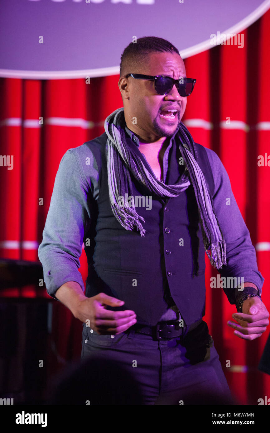 London, UK. 20th Mar, 2018. Cuba Gooding Jr and other cast members of the new revival of Chicago The Musical for the London stage perform at a press preview. Credit: Anna Watson/Alamy Live News Stock Photo