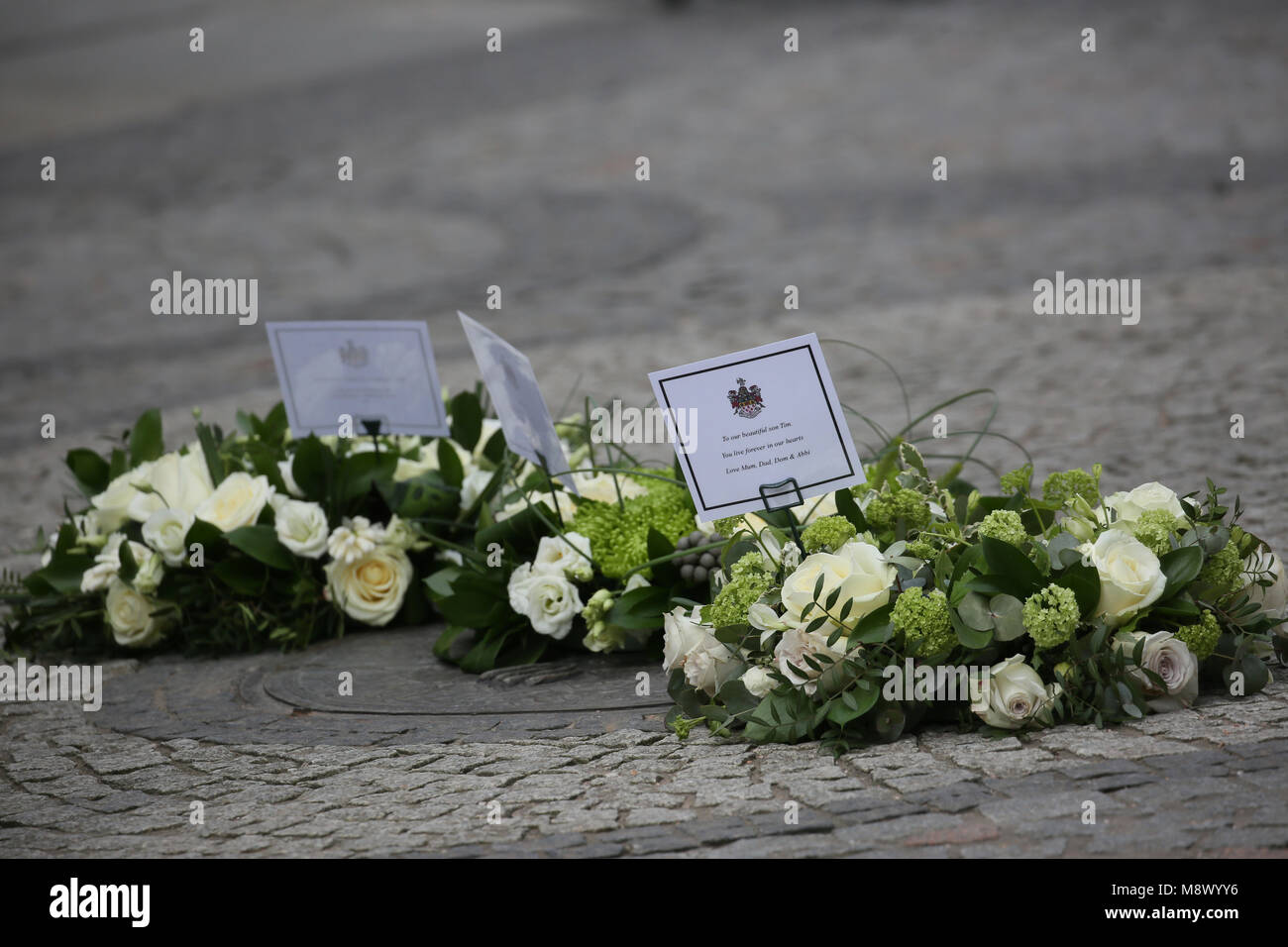 Warrington, UK. 20th Mar, 2018. Flowers layed at the 25th anniversary