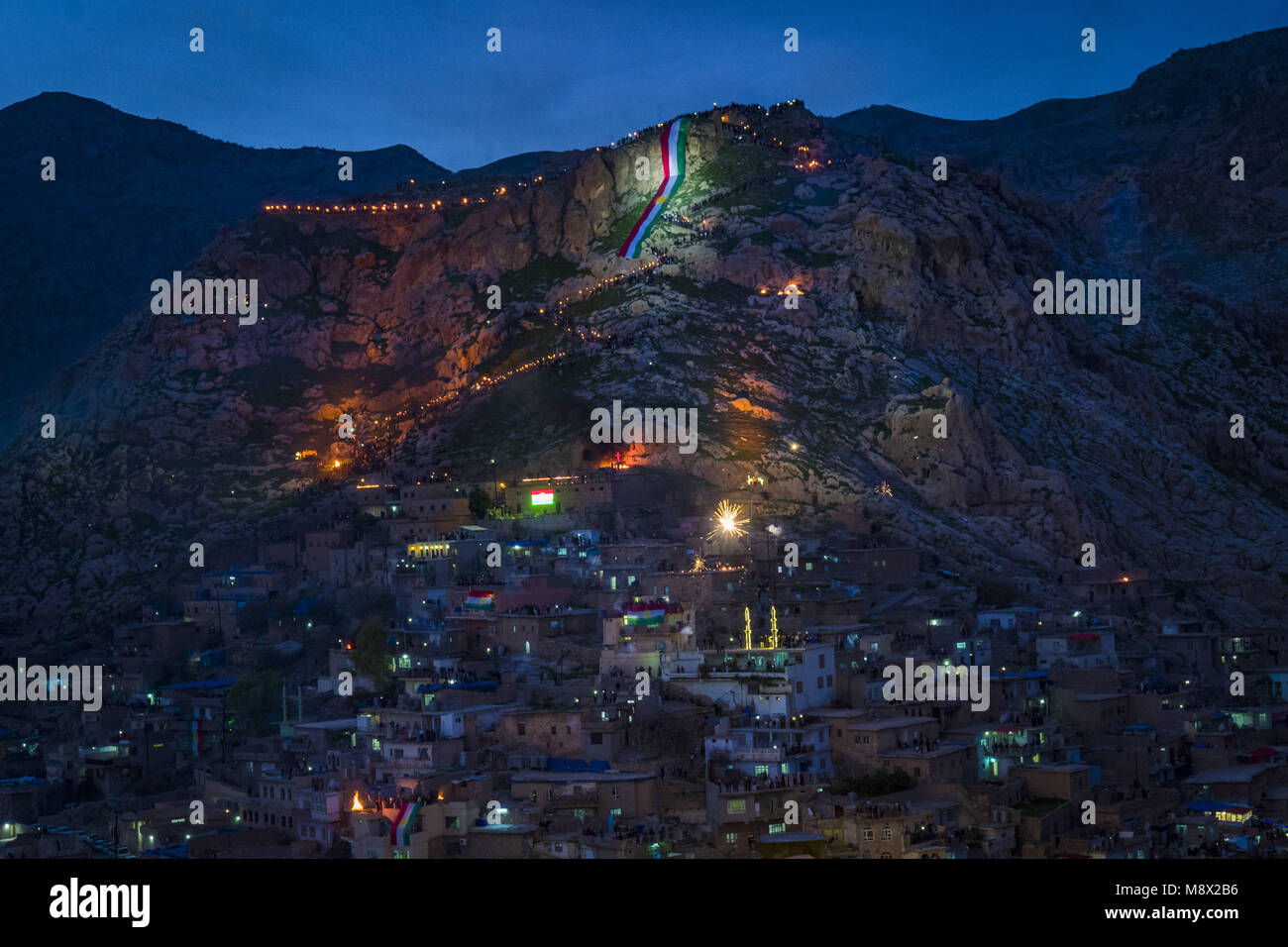 Akre, Nineveh Governorate, Iraq. 20th Mar, 2018. Akre mountain during ...
