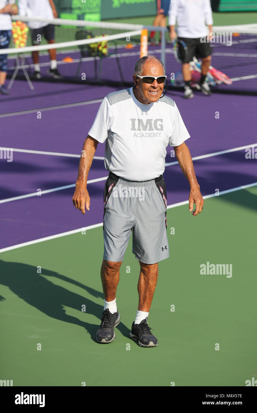 Key Biscayne, Florida, USA. 20th March, 2018. Nick Bollettieri during Day 2  of the Miami Open at the Crandon Park Tennis Center on March 20, 2018 in  Key Biscayne, Florida People: Nick