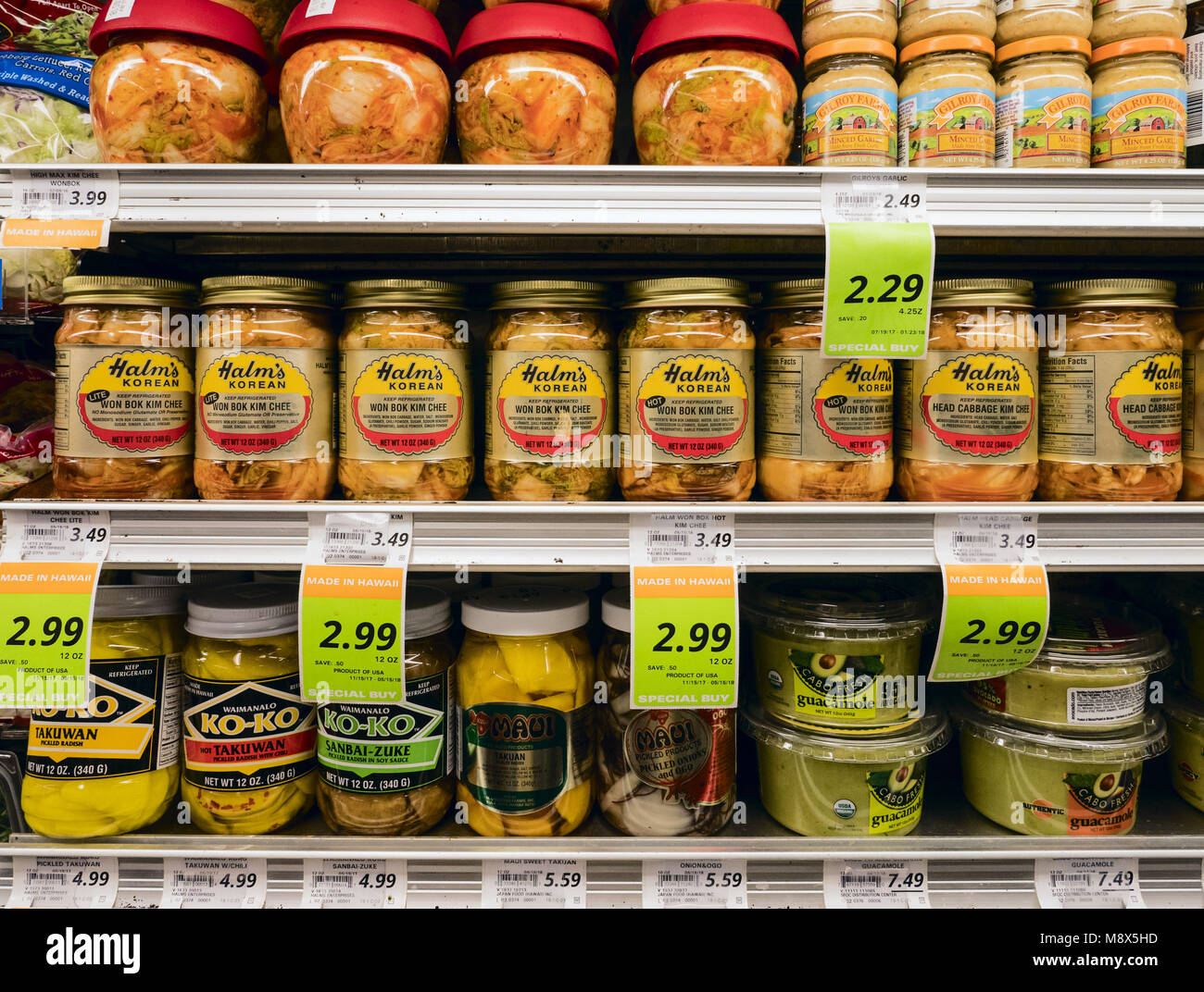 Honolulu Hawaii Usa 17th Dec 2017 Jars Of Won Bok Kim Chee