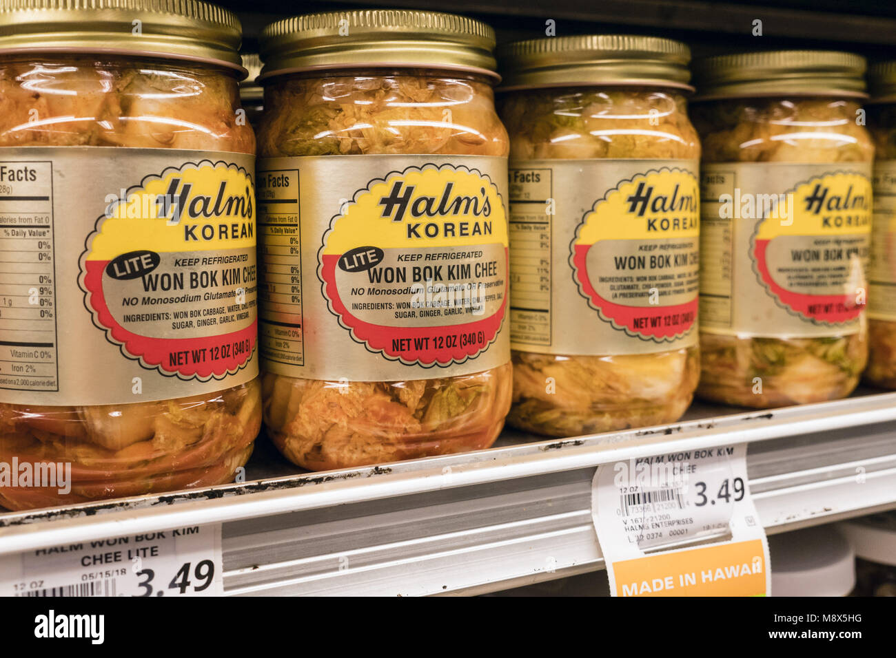 Honolulu Hawaii Usa 17th Dec 2017 Jars Of Won Bok Kim Chee
