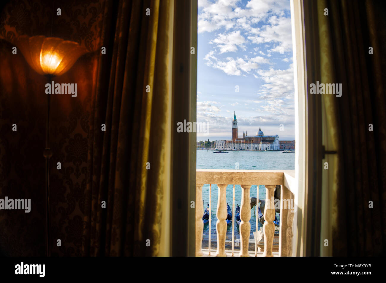 A room with a view in Venice, Italy. Stock Photo