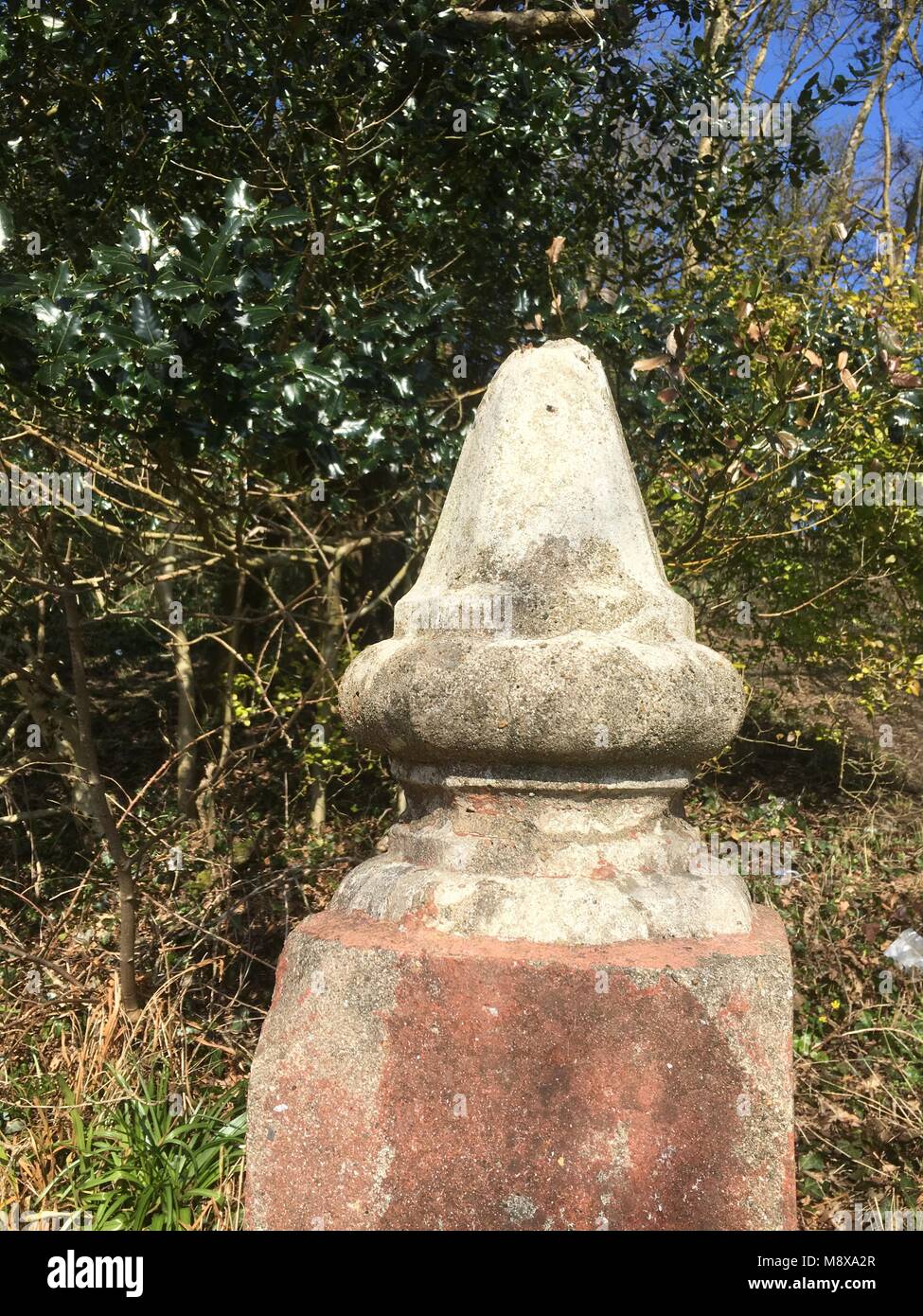 old stone gatepost at hendrefoilan house, swansea Stock Photo Alamy