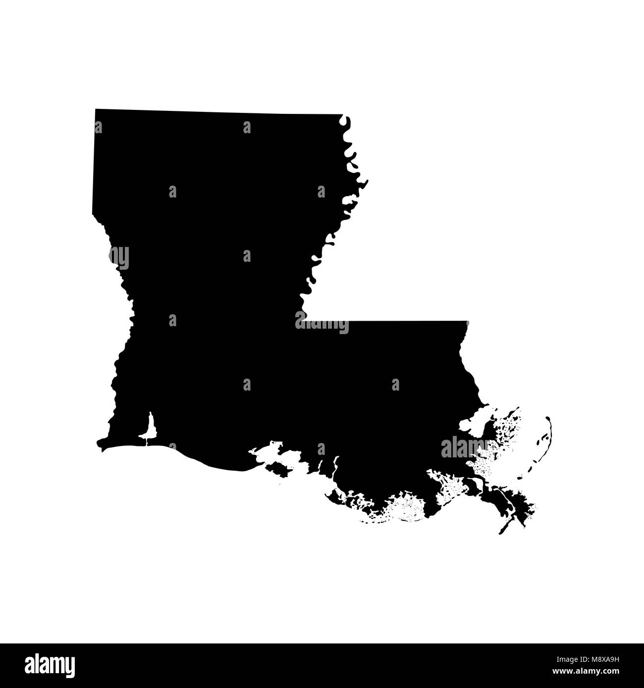 map of the U.S. state of Louisiana  Stock Vector