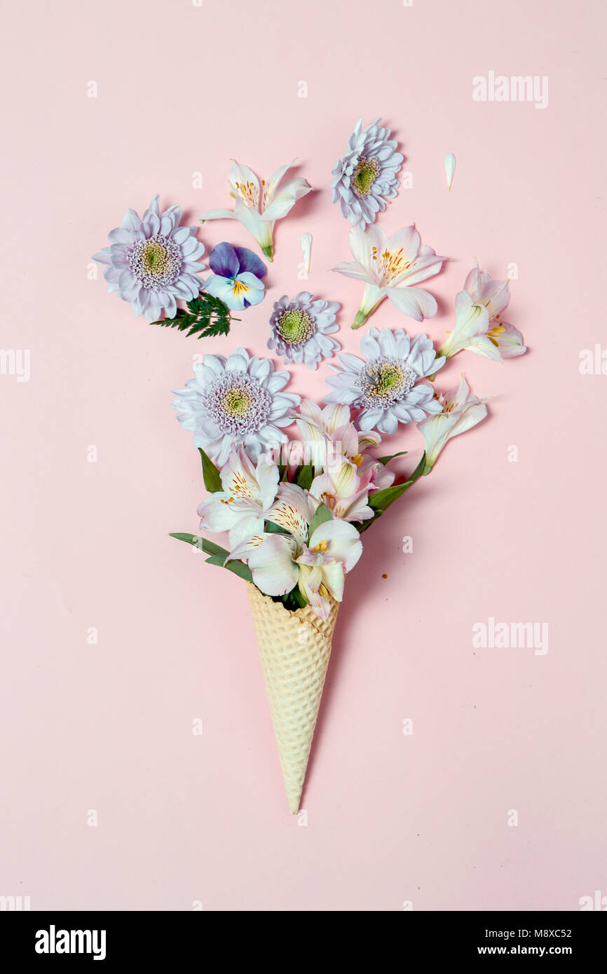 Fake Ice Cream Cone Flower Stock Photo