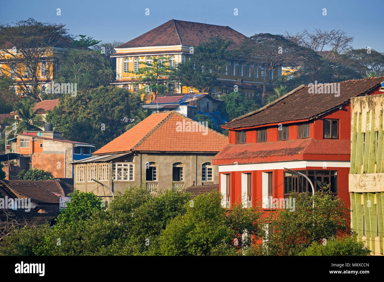 City View to Fontainhas and Altinho Panjim Goa India Stock Photo
