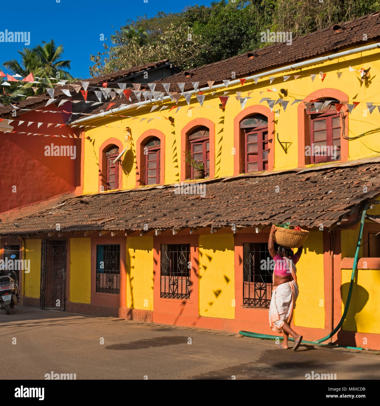 Colourful house Fontainhas Mala Panjim Goa India Stock Photo