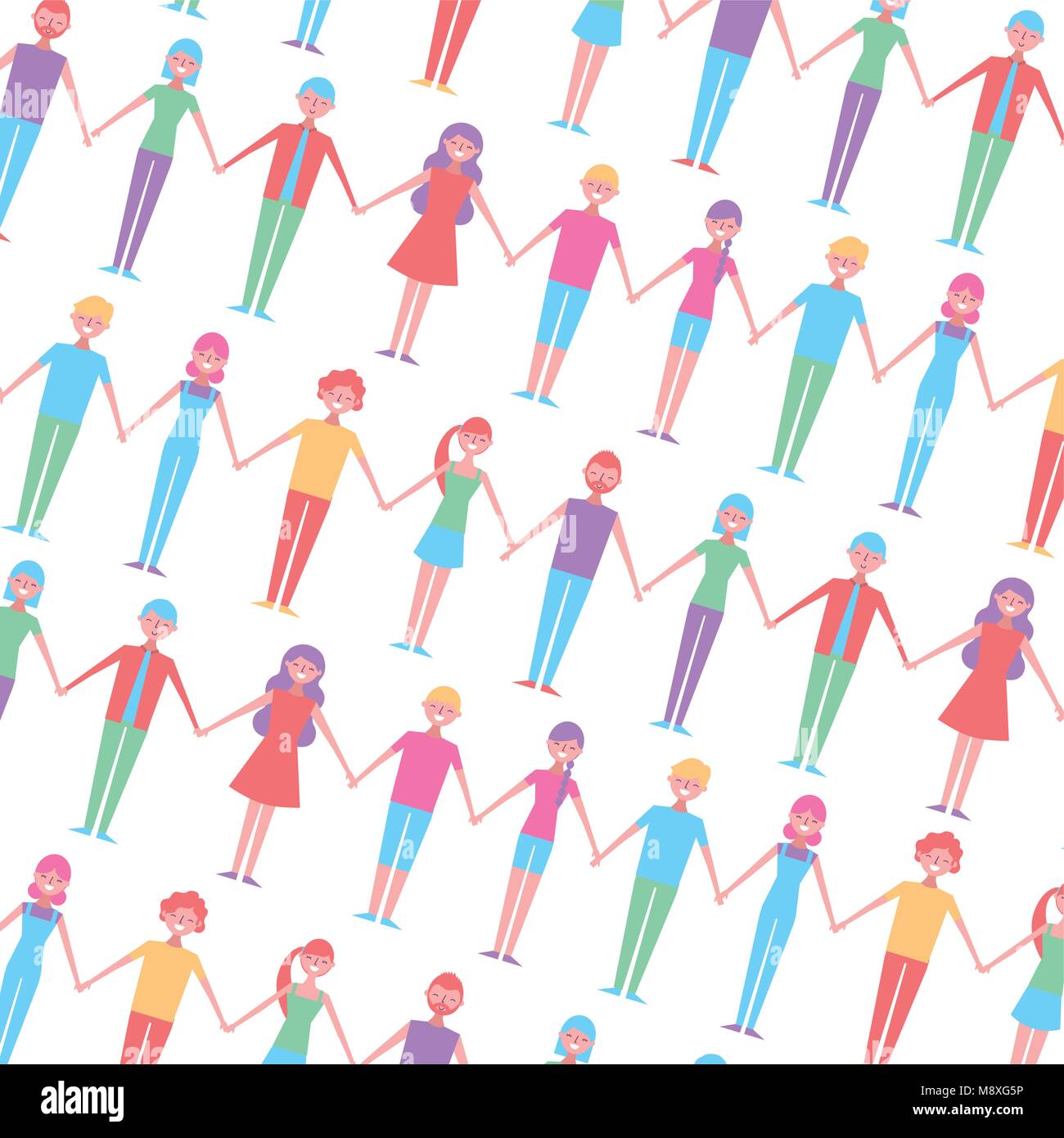 background people happy holding hands Stock Vector Image & Art - Alamy