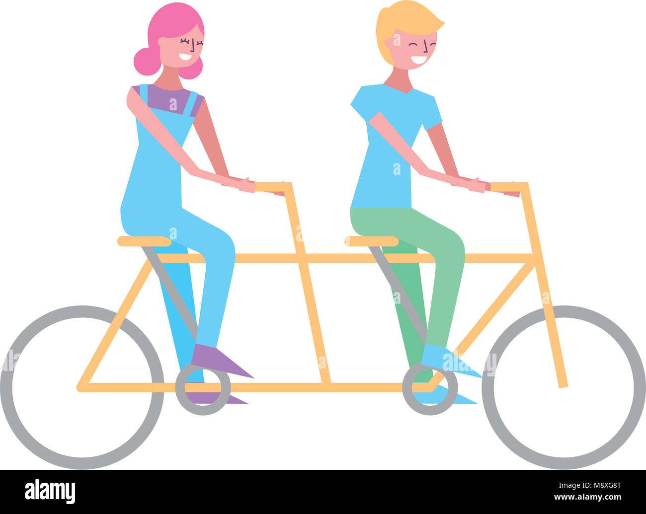 Tandem bicycle funny Cut Out Stock Images & Pictures Alamy