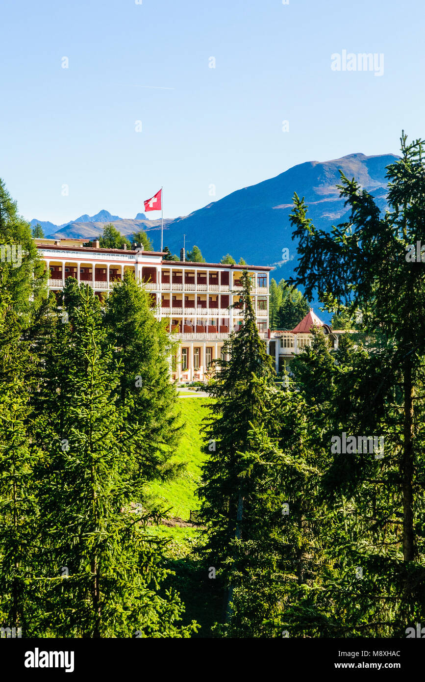 Berghotel Schatzalp above Davos Graubünden Switzerland a probable inspiration for Thomas Mann’s novel ‘The Magic Mountain’ Stock Photo