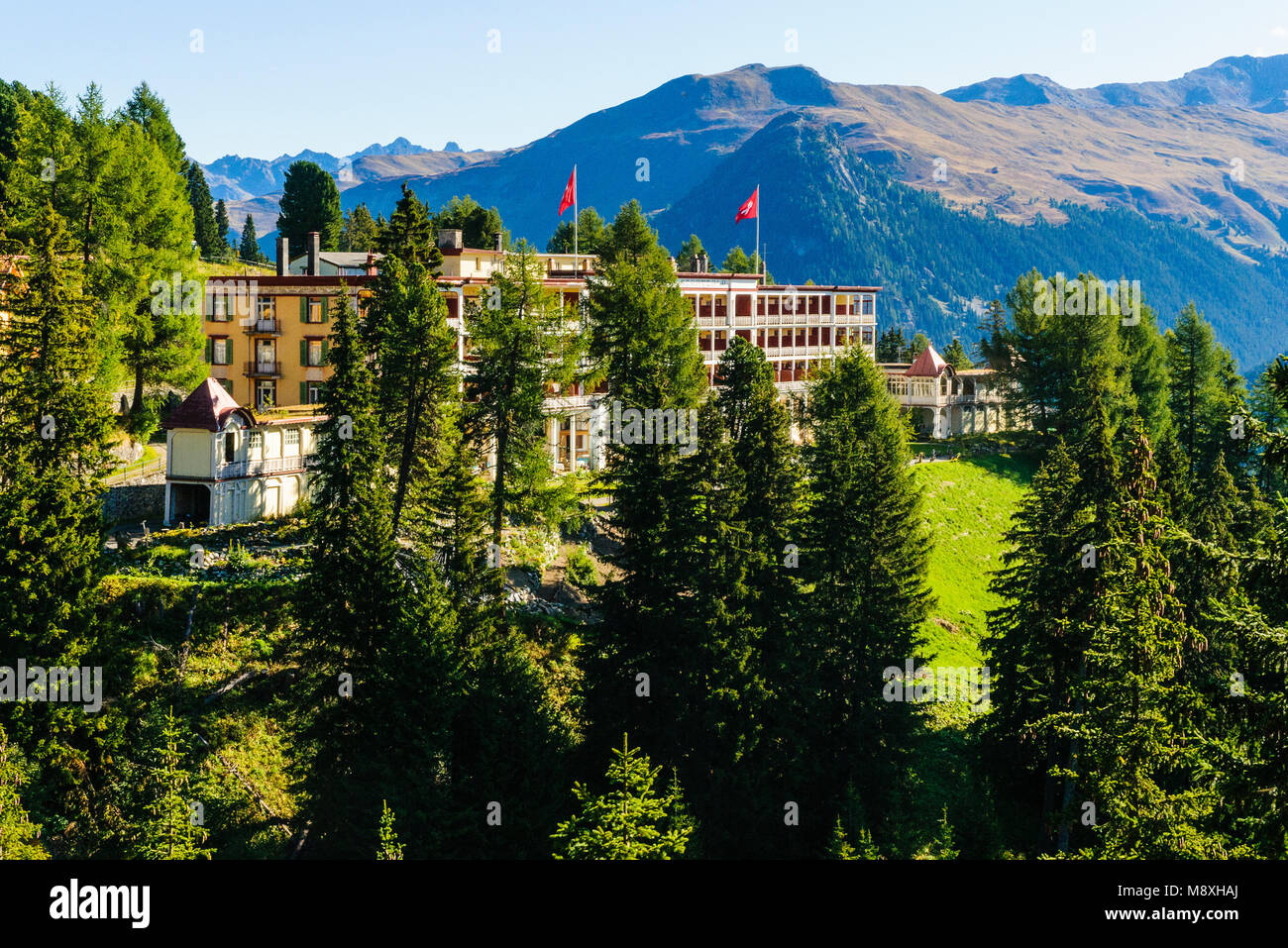 Berghotel Schatzalp above Davos Graubünden Switzerland a probable inspiration for Thomas Mann’s novel ‘The Magic Mountain’ Stock Photo