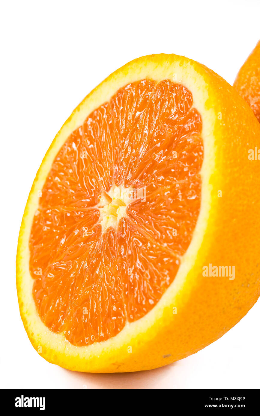 SLICE OF CARA CARA NAVAL ORANGE AKA REDFLESHED NAVAL IN STUDIO Stock