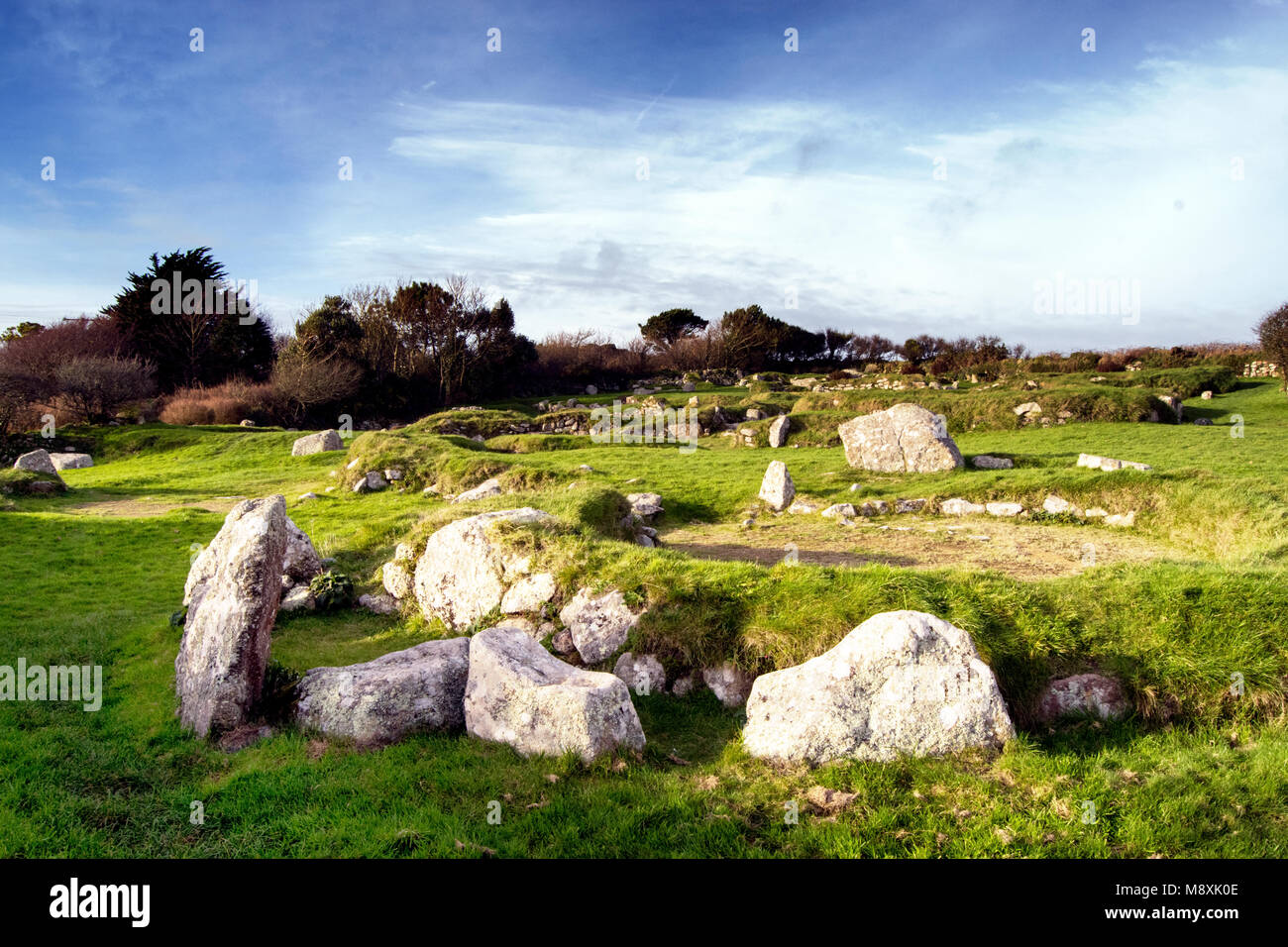 Carn Euny Ancient Village, West Cornwall Stock Photo