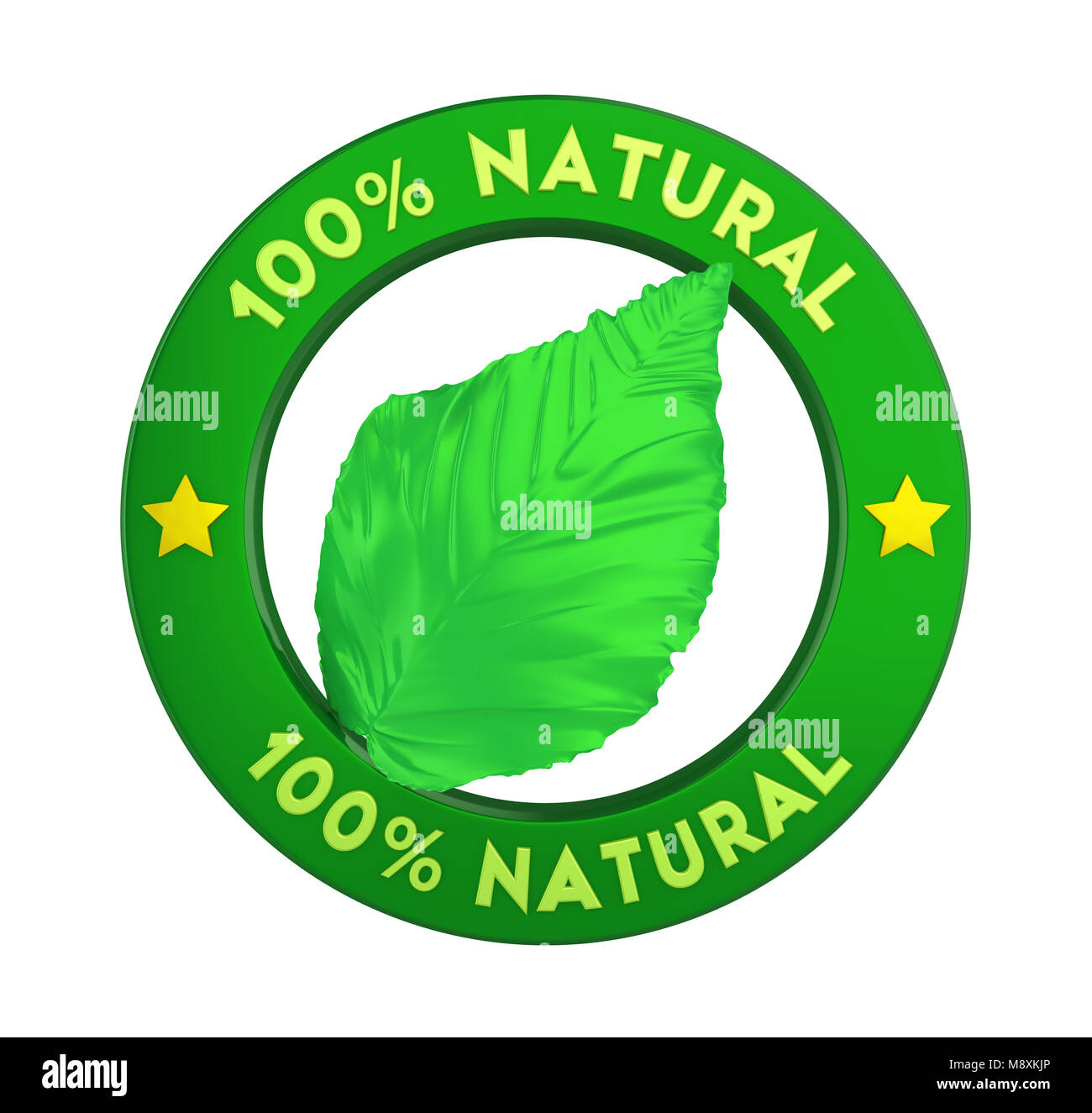 100% Natural Badge Label Isolated Stock Photo