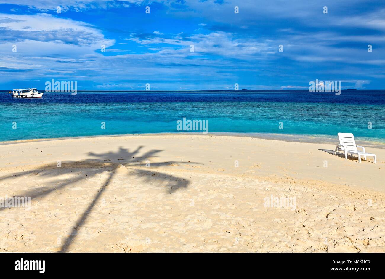 Beach for relax under the shade of a palm tree Stock Photo - Alamy
