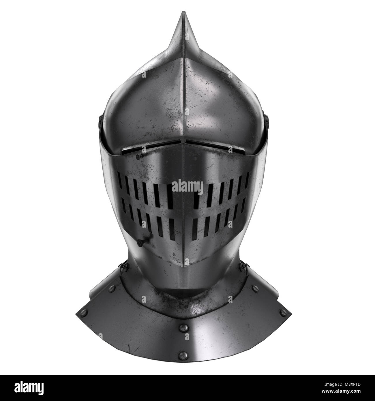 Medieval Knight Armet Helmet Stock Photo