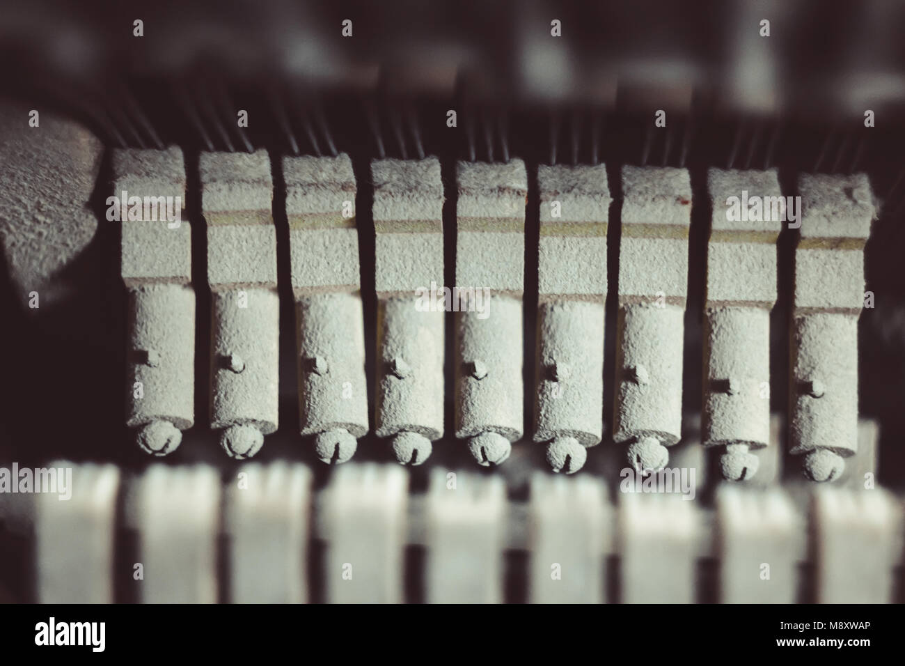 Vintage piano hammer mechanism. Prepare to repair Stock Photo Alamy