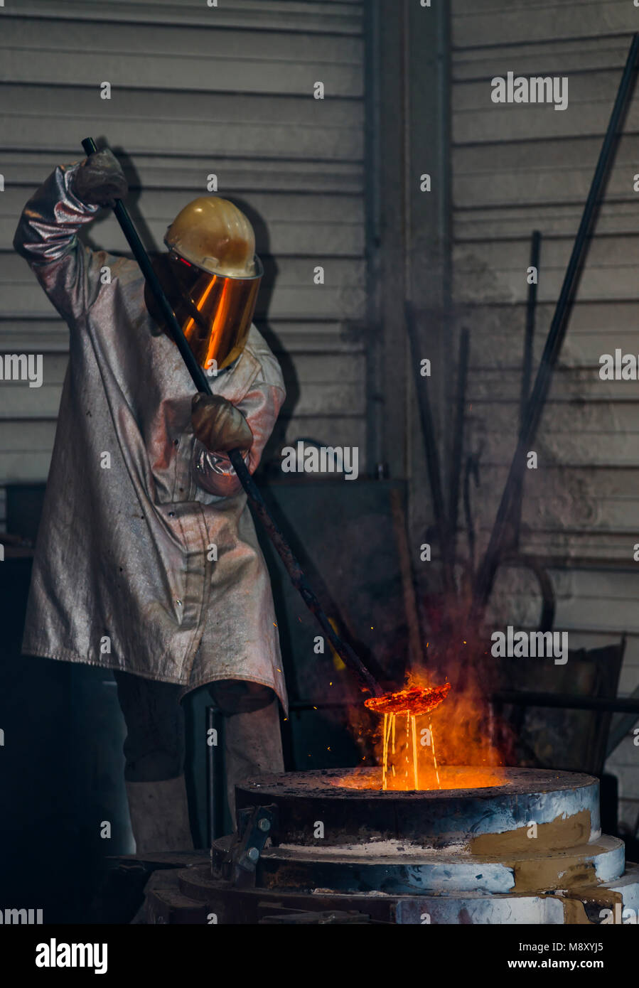 Classic technology of bell producing with melting steel to the ground ...