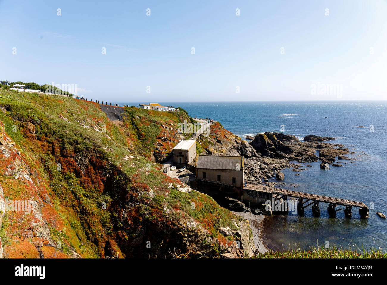 The old Lizard lifeboat station, Lizard Point makes a perfect unspoilt tourist attraction and a good place for bird watcher (twitchers) Stock Photo