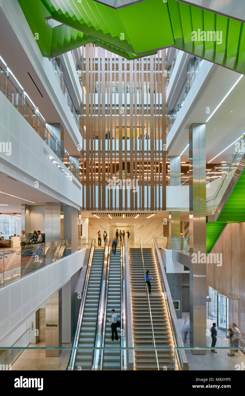 Central stair. Deloitte Toronto, Toronto, Canada. Architect Arney