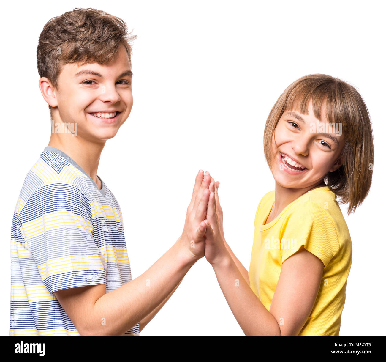 Friendship teen boy and girl Stock Photo