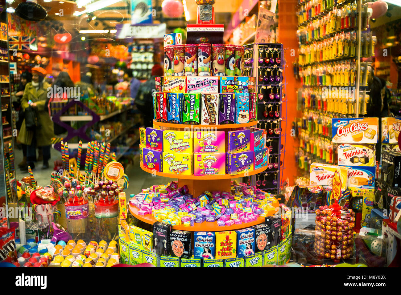 American Candy Co ,Sweet candy shop interior, Camden market London UK Stock Photo