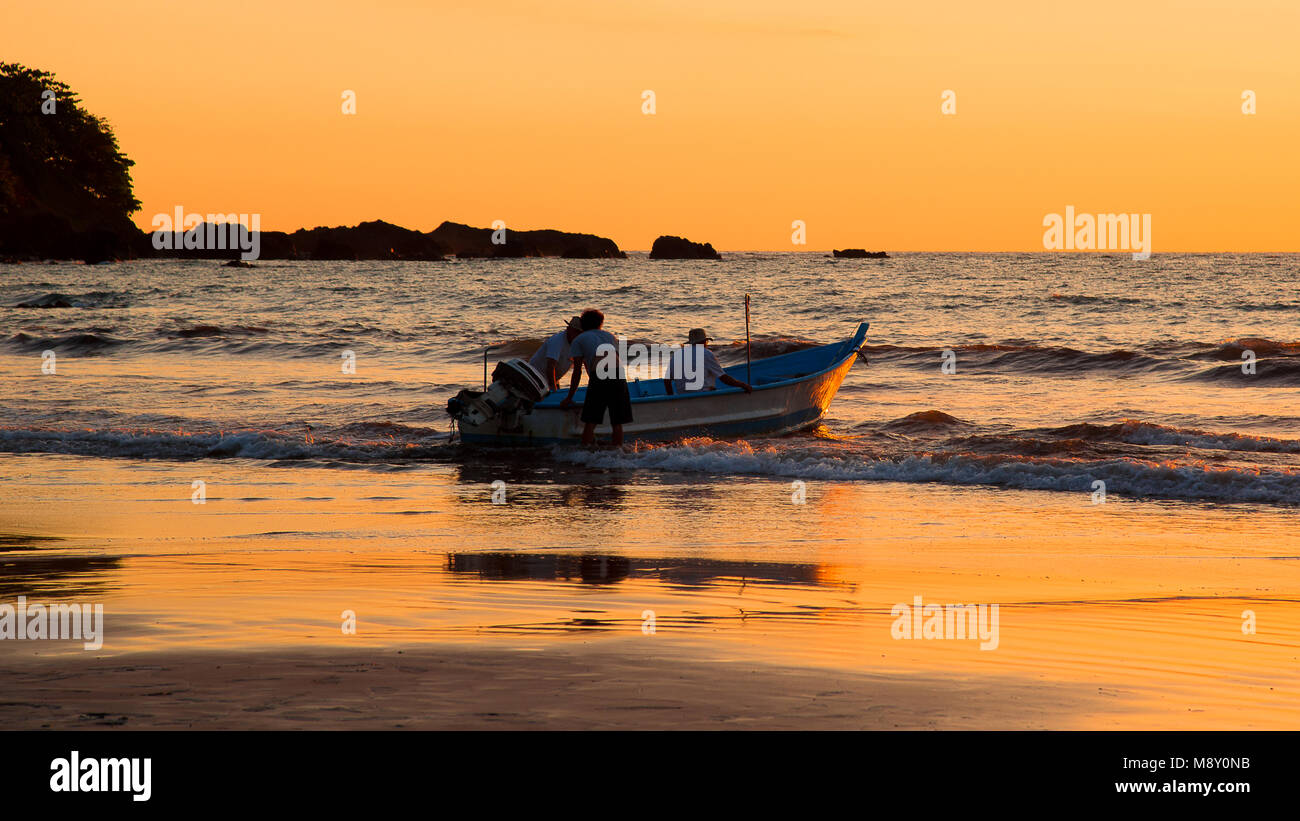 Sunset on the beach. Costa Rica, natural paradise Stock Photo