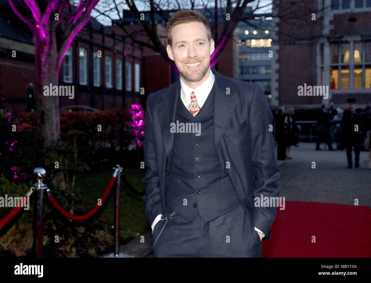 Ricky Wilson arrives for the gala performance of The Last Ship, Sting's Tony-nominated musical at Northern Stage, Barras Bridge, Newcastle upon Tyne. Stock Photo