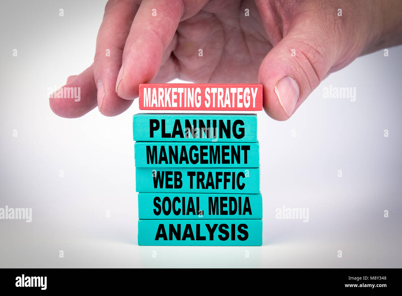 Marketing Strategy. Business Concept With Colorful Wooden Blocks Stock ...