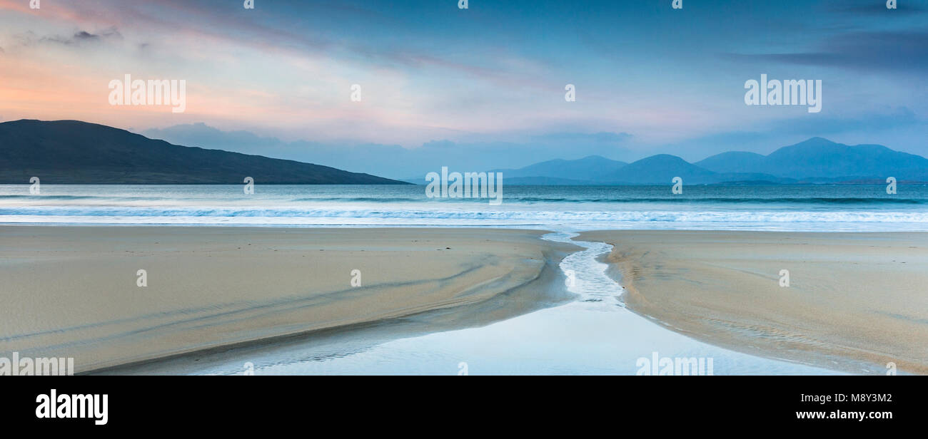 Luskentyre beach on the Isle of Harris in the Outer Hebrdes. Stock Photo