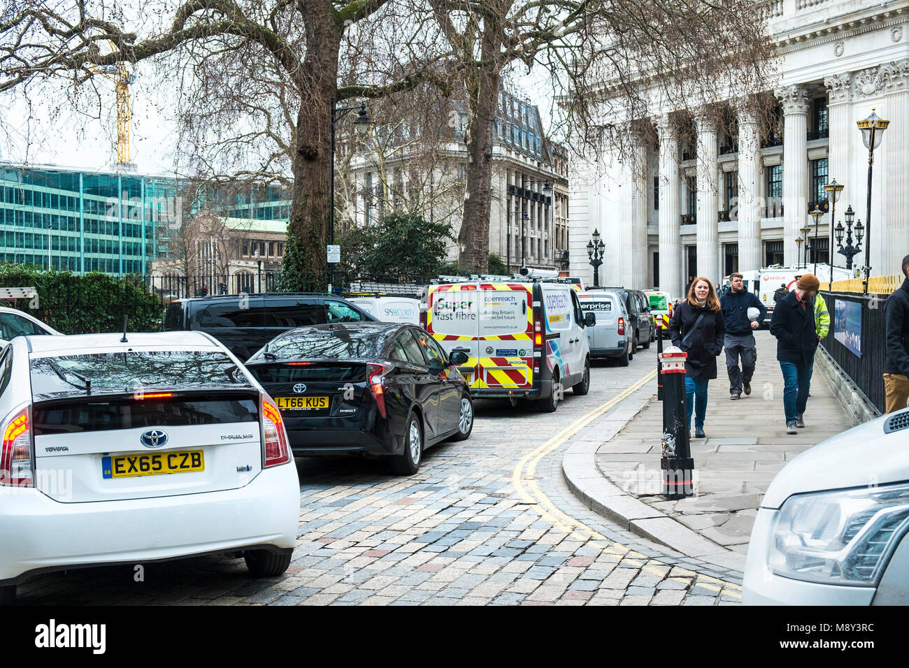 Traffic at a standstill in the City of London. Stock Photo