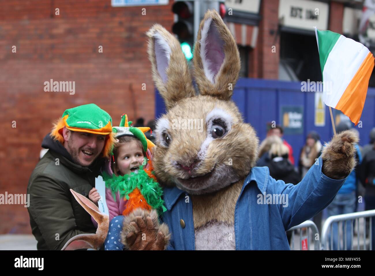 Peter Rabbit At St. Patrick's Day Parade Dublin Stock Photo