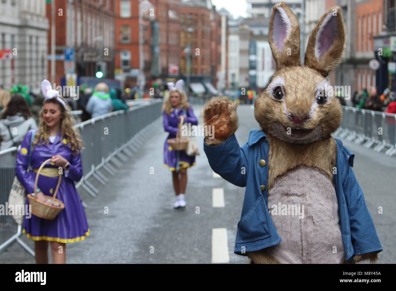 Peter Rabbit At St. Patrick's Day Parade Dublin Stock Photo