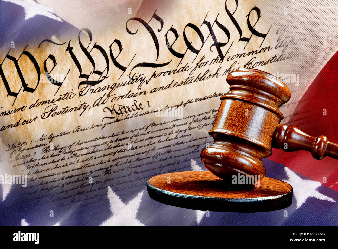 We the People with justice of the gavel. Stock Photo
