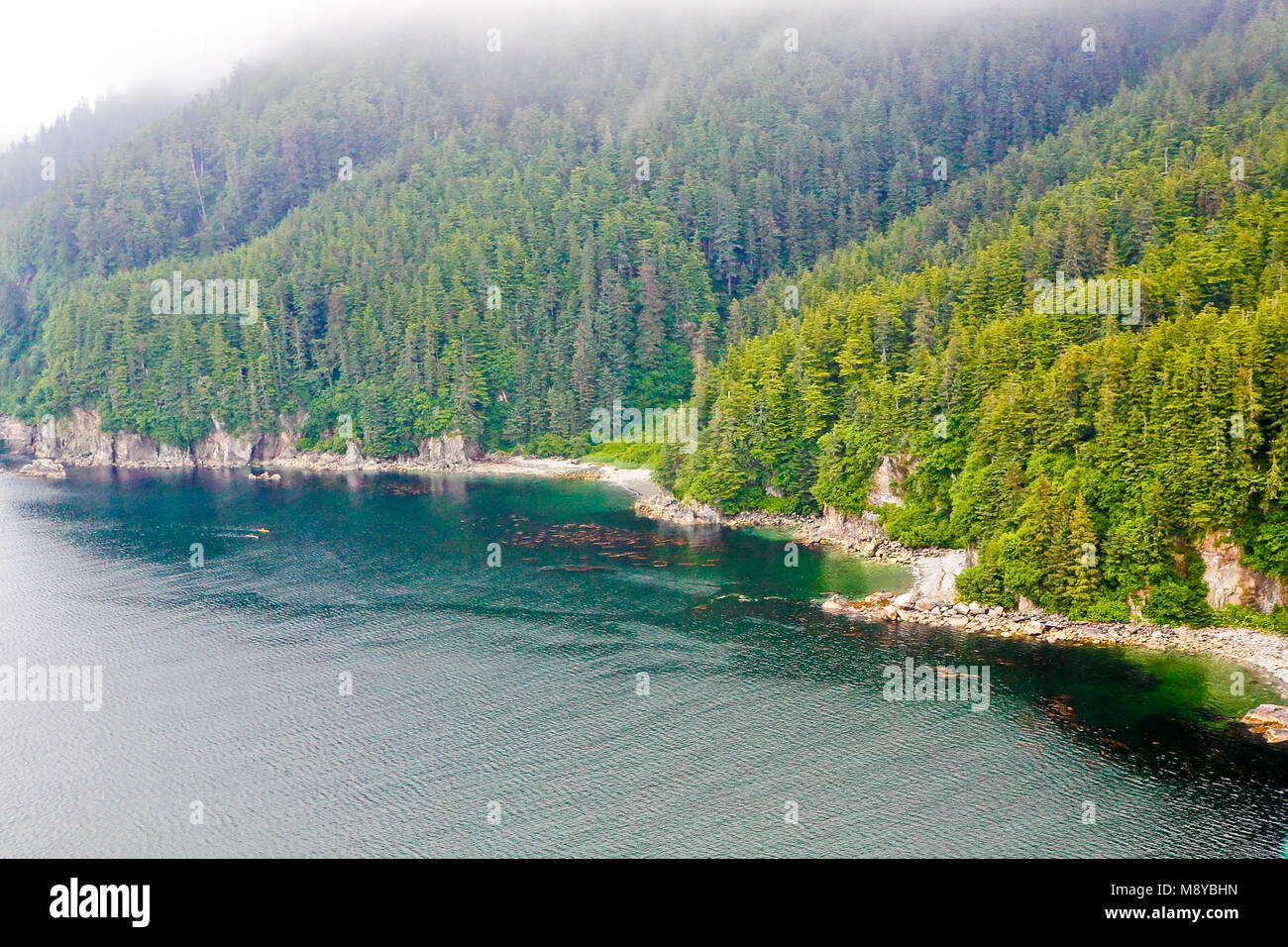 Aerial view of kayakers off Chichagof Island in Lisianski Inlet near Pelican, AK Stock Photo Alamy