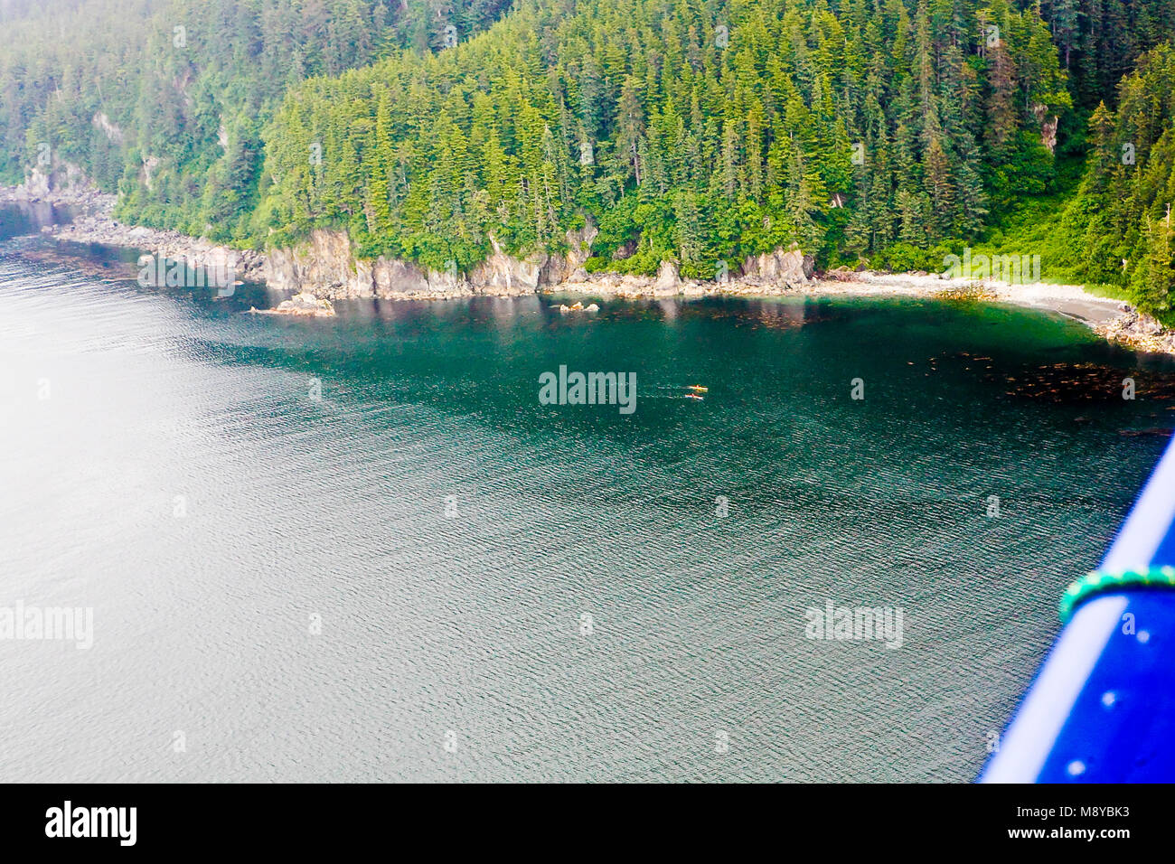 Aerial view of kayakers off Chichagof Island in Lisianski Inlet near Pelican, AK Stock Photo Alamy