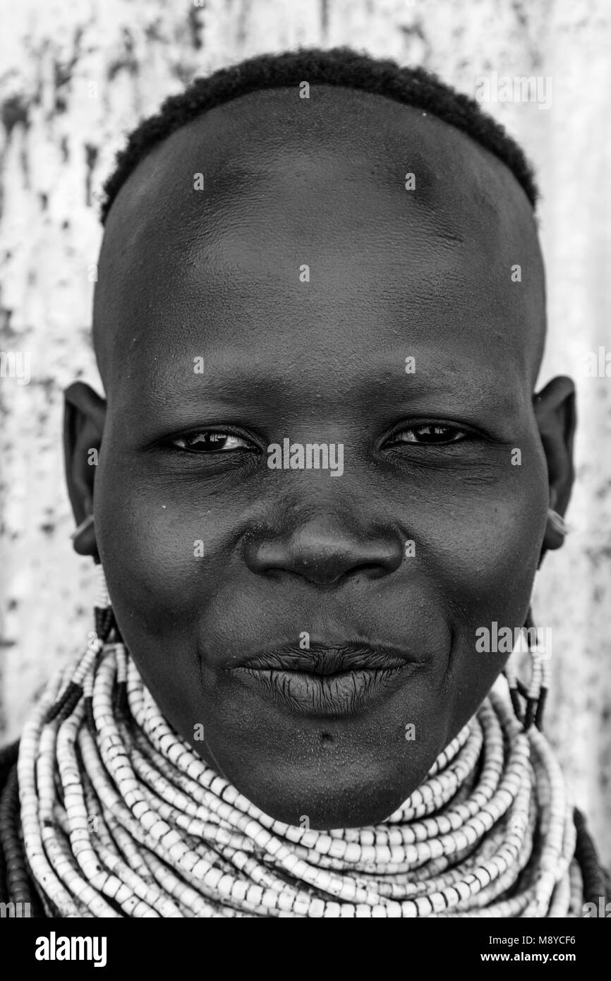 Portrait young karo tribe woman Black and White Stock Photos & Images ...